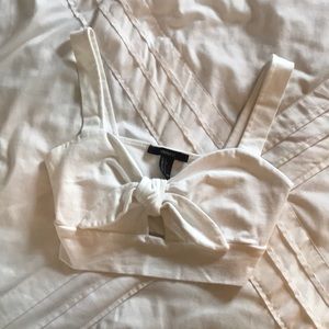 White Tie Front Tank